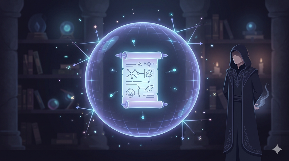 Ilustración de un pergamino desenrollado con fragmentos de código de Zod, representando una guía rápida sobre métodos de validación