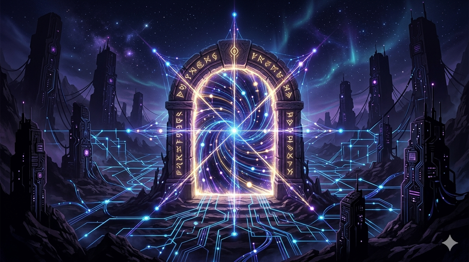 Ilustración de un portal de integración representando un bot de Cotalker como endpoint HTTP accesible desde sistemas externos