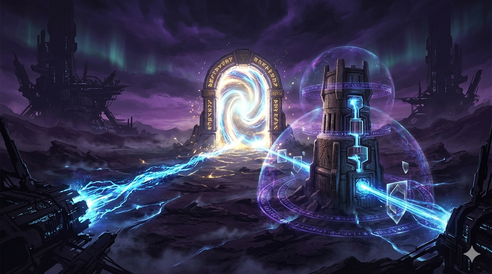 Diagrama de dos rutas de conexión entrante hacia Cotalker, representando las conexiones A y B del Nexus de Integración